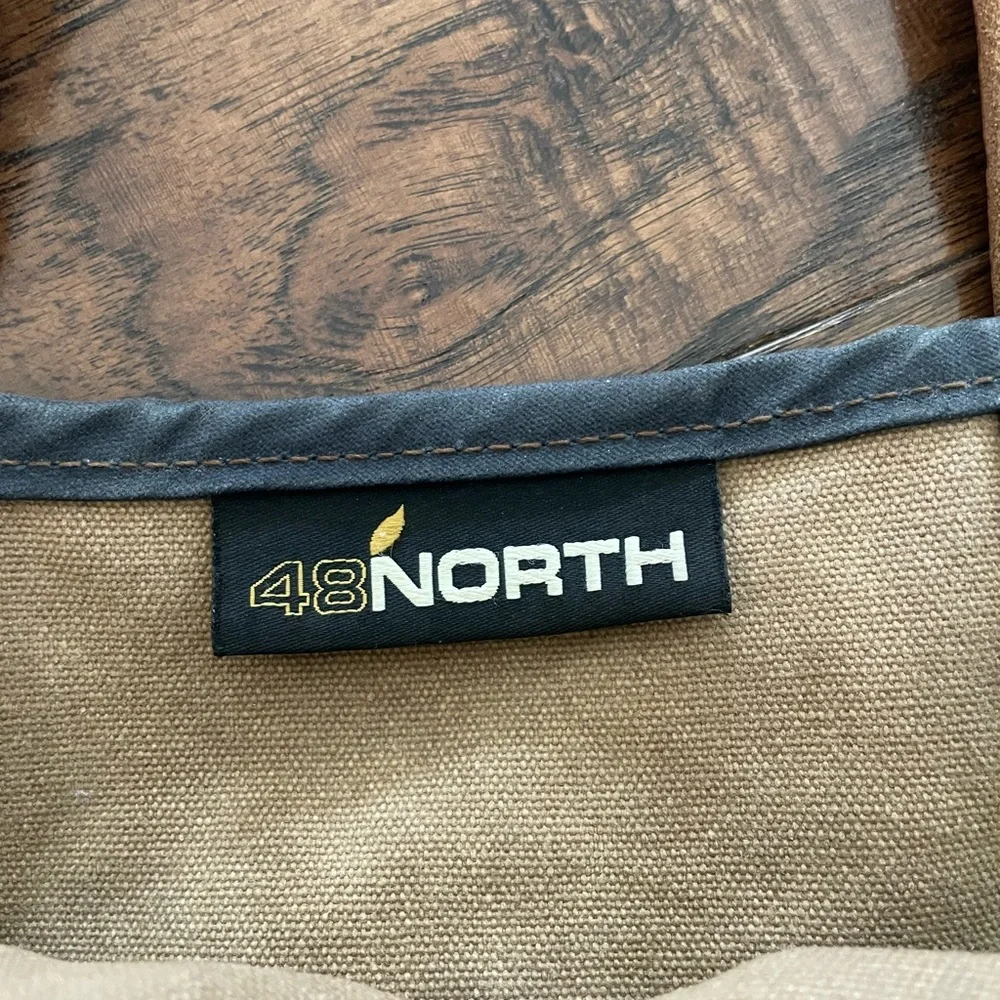 48 Nortb Waxed Canvas Tote Bag with Leather Straps - Brown